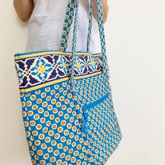 Vera Bradley Shoulder Tote Bag in Riviera Blue - Picture 5 of 7
